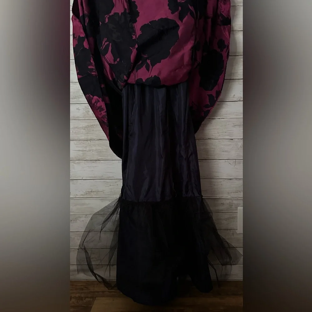 XSCAPE Floral Print Off-The- Shoulder Mermaid Gown Dress Size 10 - Picture 4 of 8